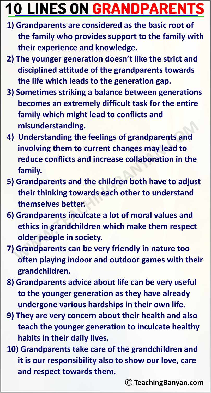 essay 10 lines on my grandparents