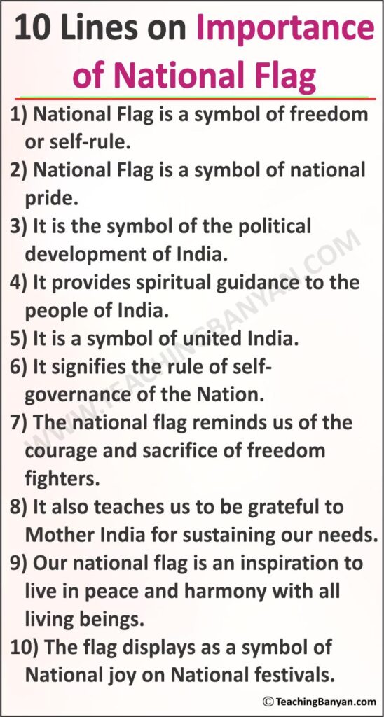 our national flag essay 10 lines