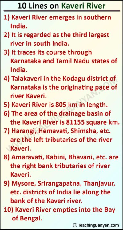 10-lines-on-kaveri-river - TeachingBanyan.com