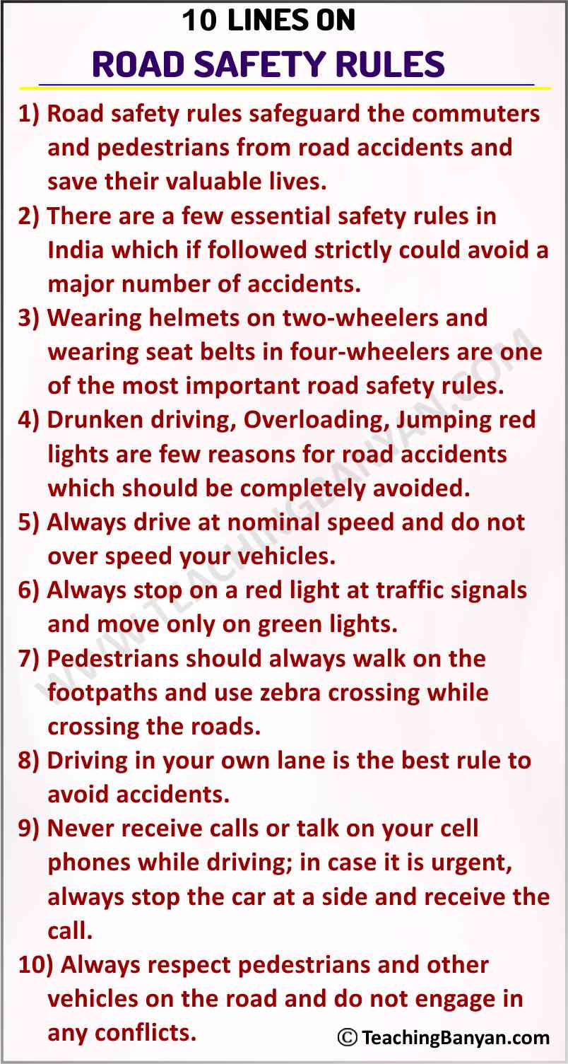 safety rules on road essay