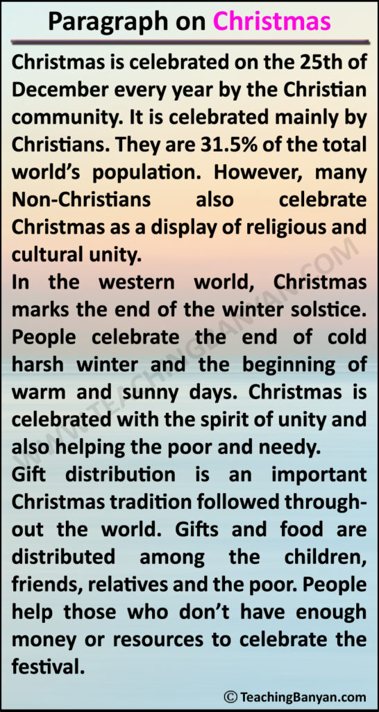 essay on christmas 150 words for class 5
