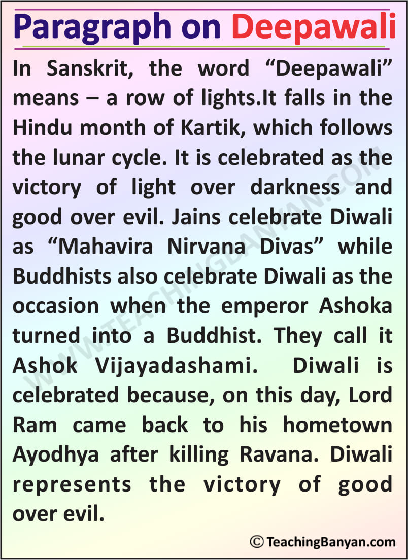 essay on diwali celebration in school