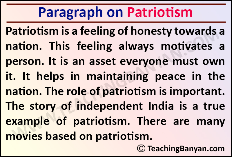what is patriotism short essay