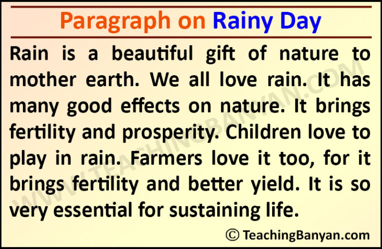 essay on rainy day class 6